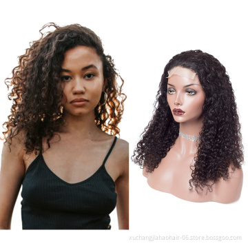 Hot sell 10A 4*4 lace closure deep wave kinky curly hd lace hd wig brazilian hair lace front human hair wig